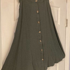 Cute Olive Green Button Placket Shein Skirt size small